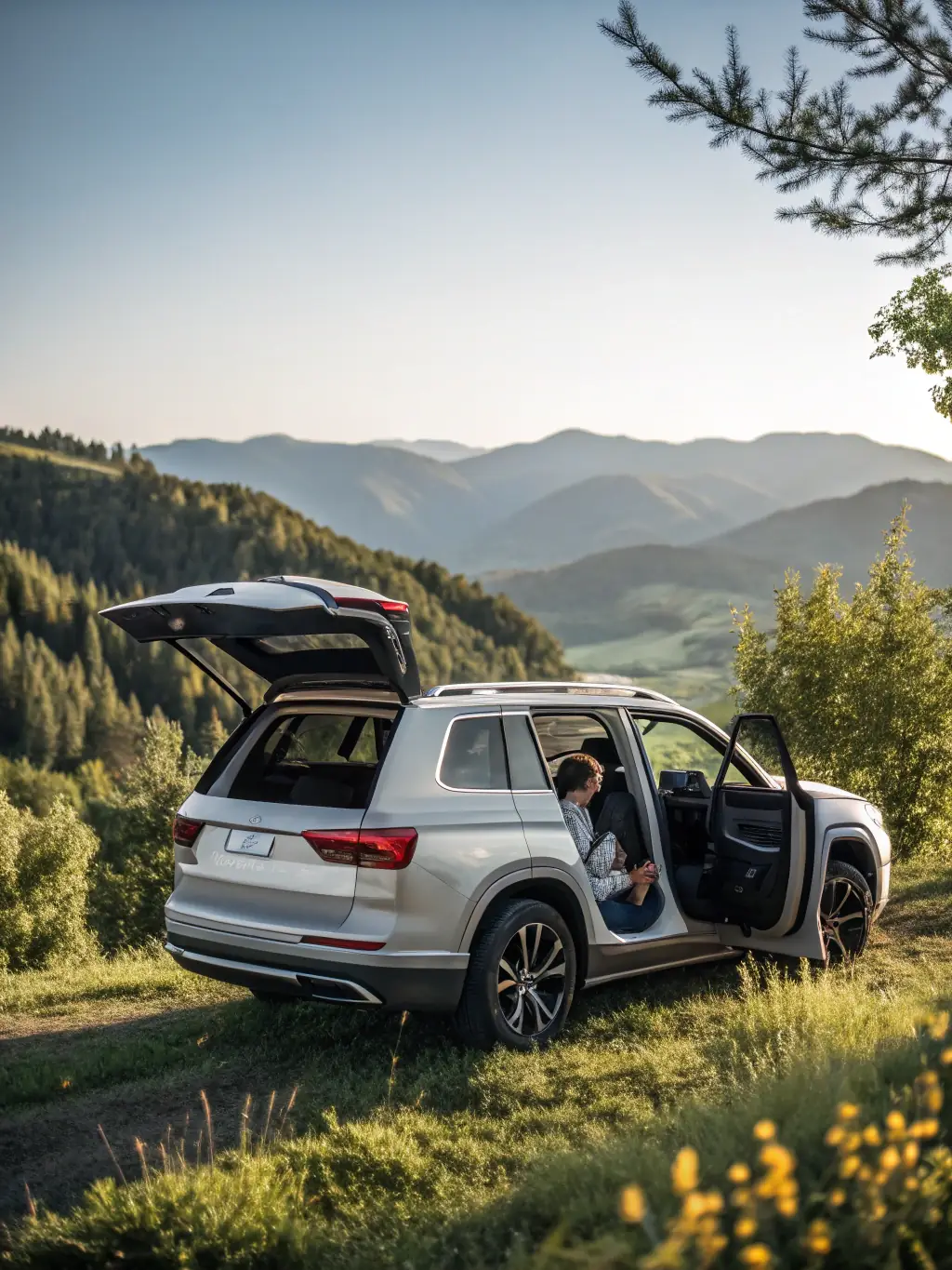 A high-quality image of a spacious SUV, suitable for families or groups, parked in a scenic location, highlighting GoodWay's SUV rental options.